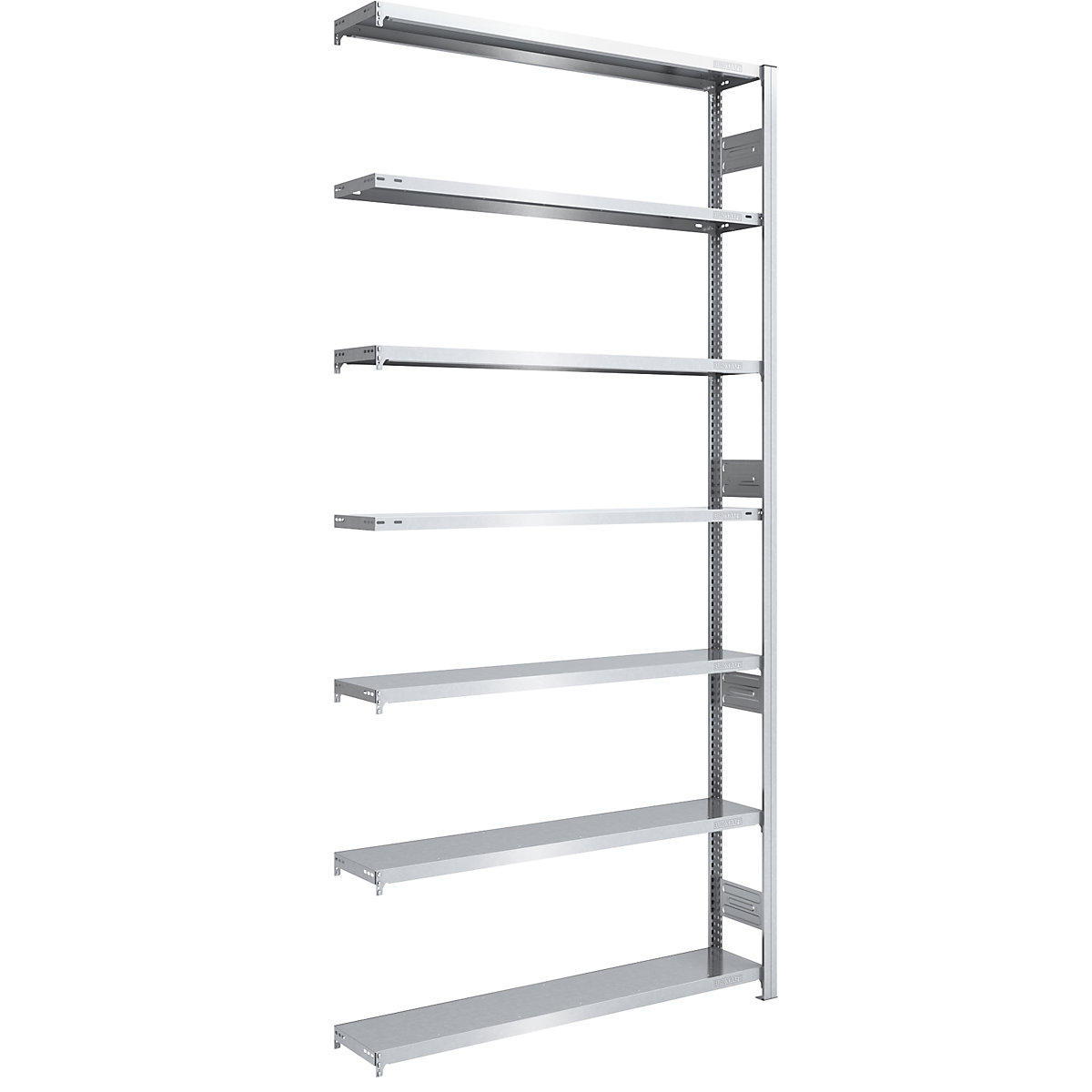 Scaffale a innesto per carichi pesanti, zincato, due lati utili – eurokraft pro, altezza scaffali 2000 mm, 5 ripiani, scaffale aggiuntivo, largh. x prof. 1300 x 300 mm-89