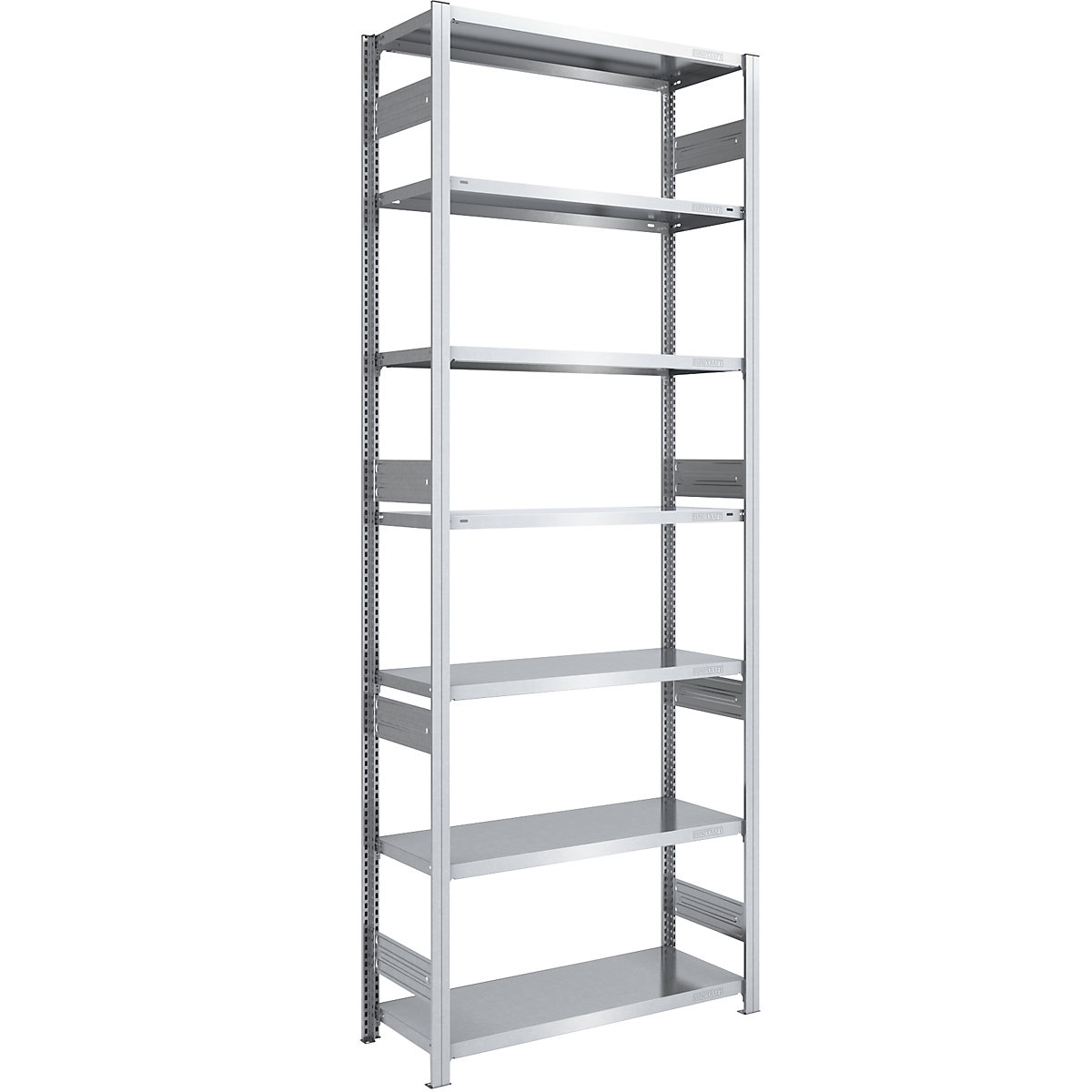 Scaffale a innesto per carichi pesanti, zincato, due lati utili – eurokraft pro, altezza scaffali 2000 mm, 5 ripiani, scaffale portante, largh. x prof. 1000 x 500 mm-44