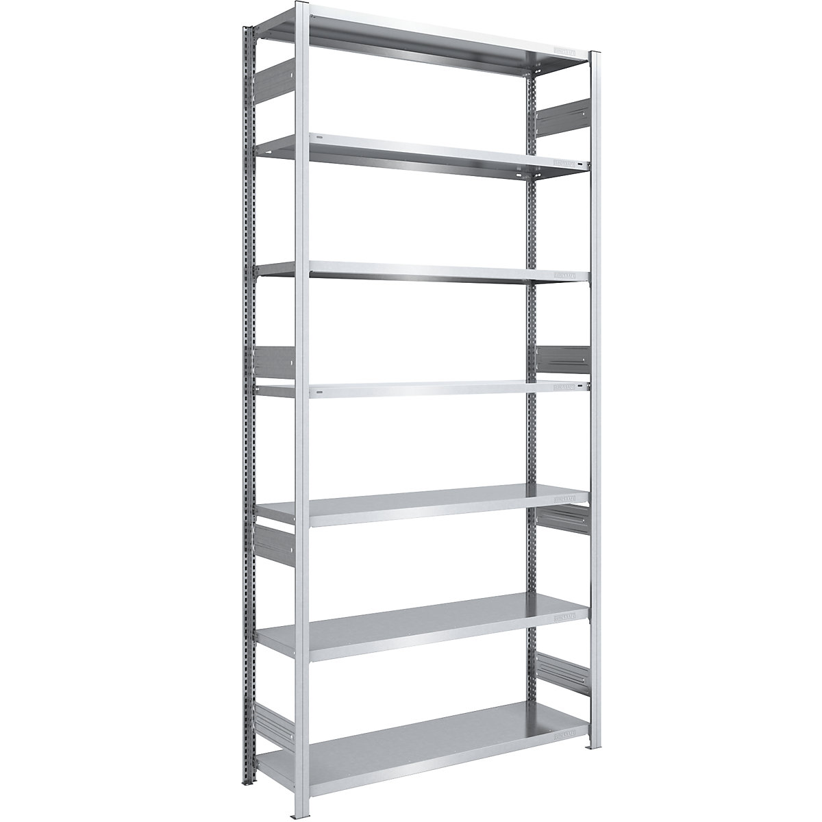 Scaffale a innesto per carichi pesanti, zincato, due lati utili – eurokraft pro, altezza scaffali 2000 mm, 5 ripiani, scaffale portante, largh. x prof. 1300 x 500 mm-2