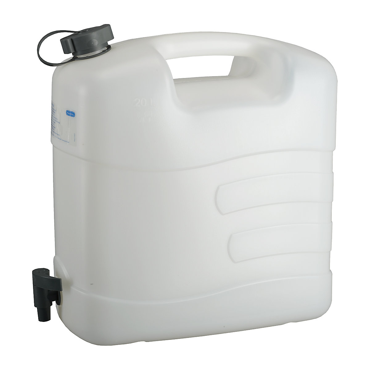 Bidón de agua con grifo de descarga – PRESSOL: 20 litros, UE 5 unid.
