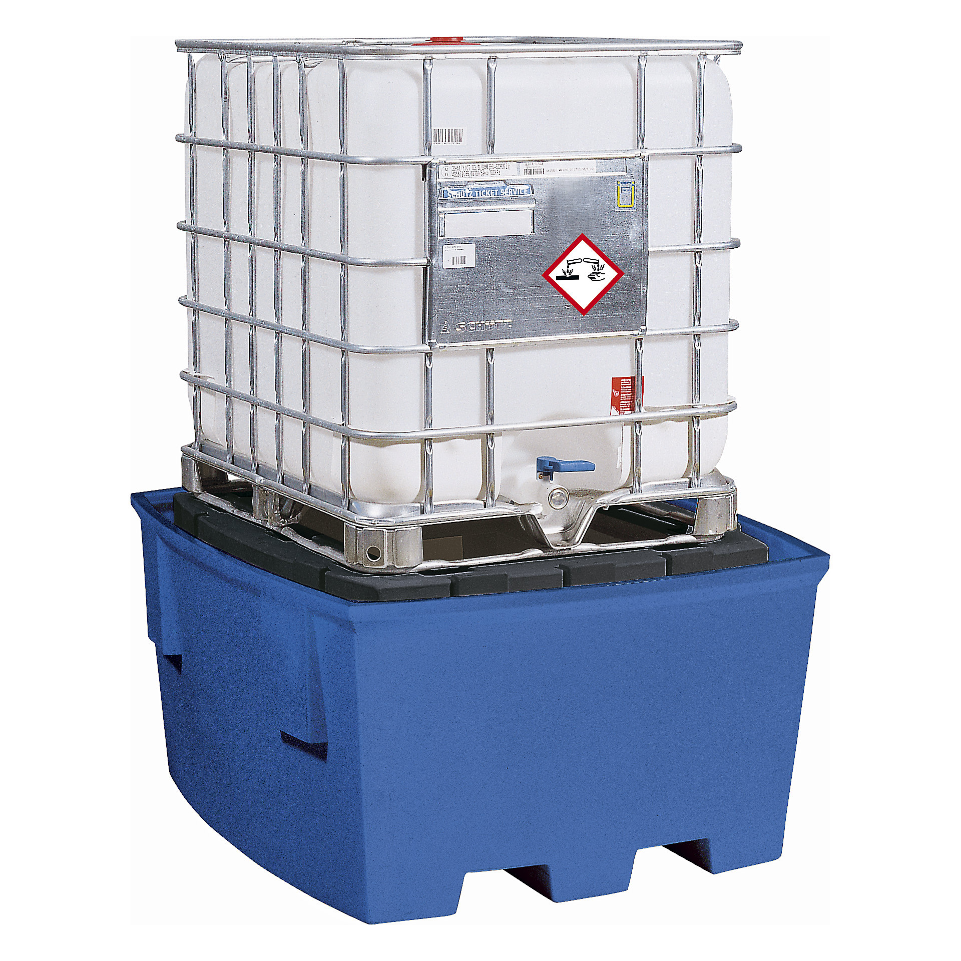 Cubeta colectora de PE para contenedores depósito IBC/KTC: con soporte