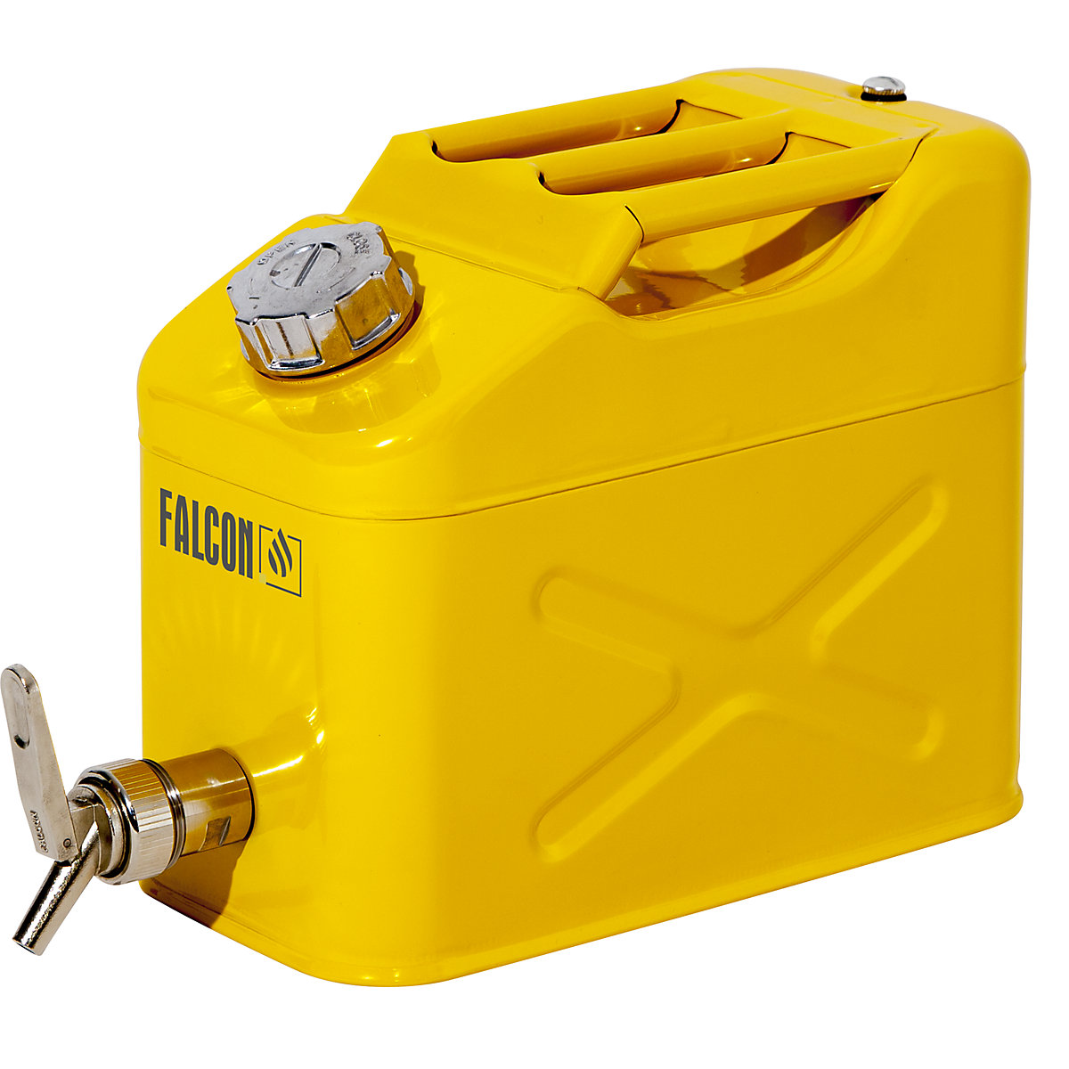 FALCON – Canistră de siguranță cu robinet pentru dozare fină, tablă de oțel, capacitate 10 l, minimum 3 buc.