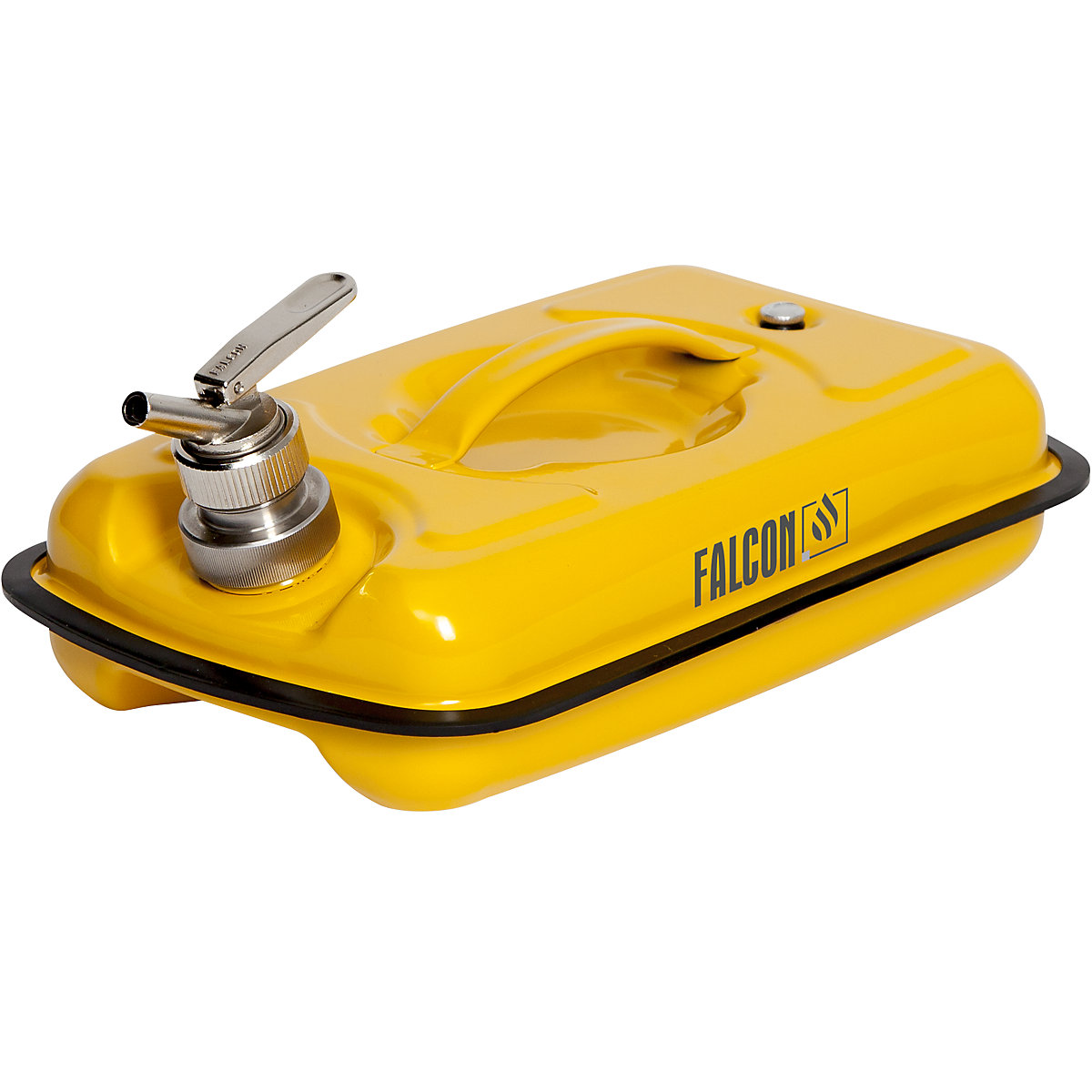 FALCON – Canistră de siguranță plată cu robinet pentru dozare fină, tablă de oțel, capacitate 5 l, minimum 5 buc.