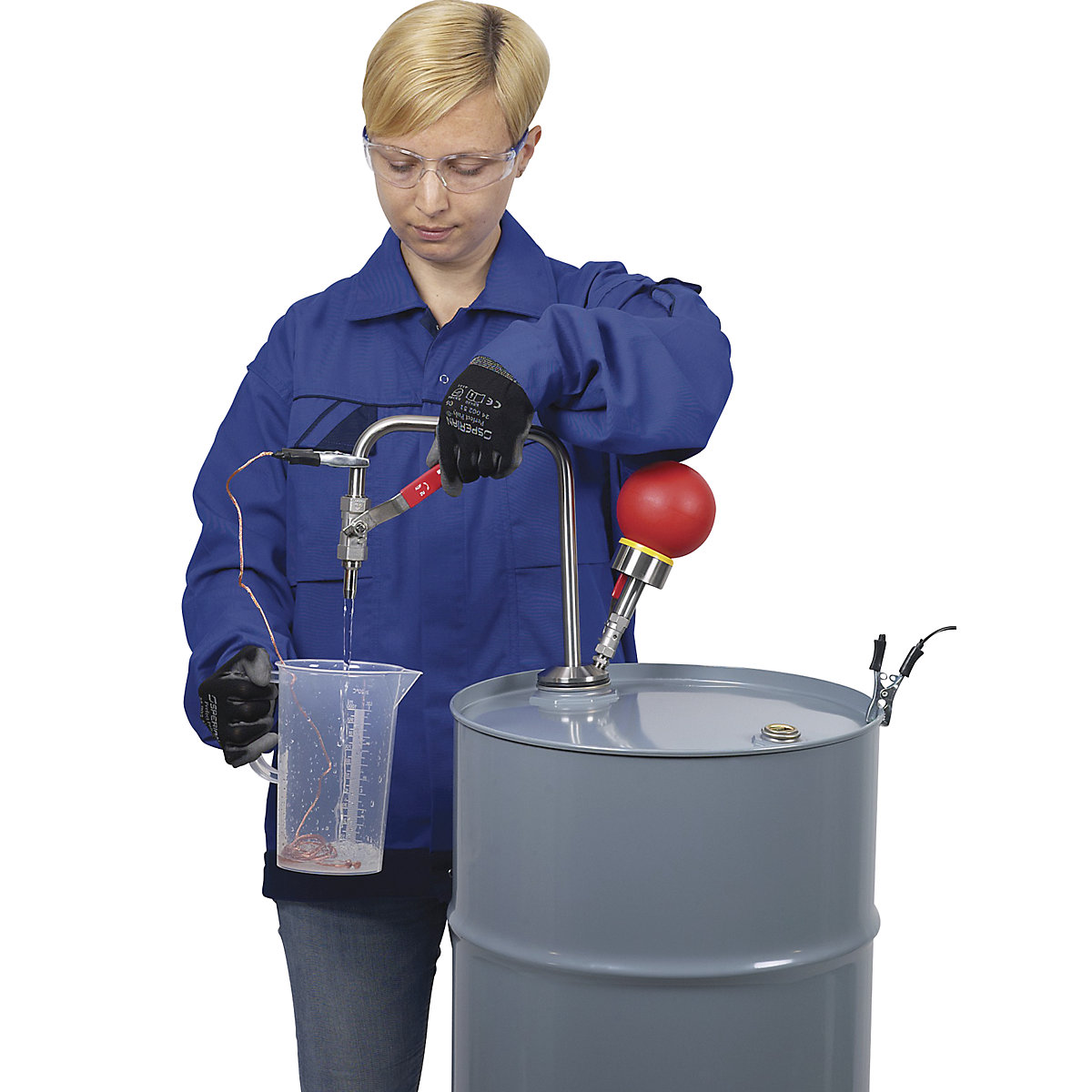 Pompă din inox pentru solvenți, acționată cu mâna (Imagine produs 19)