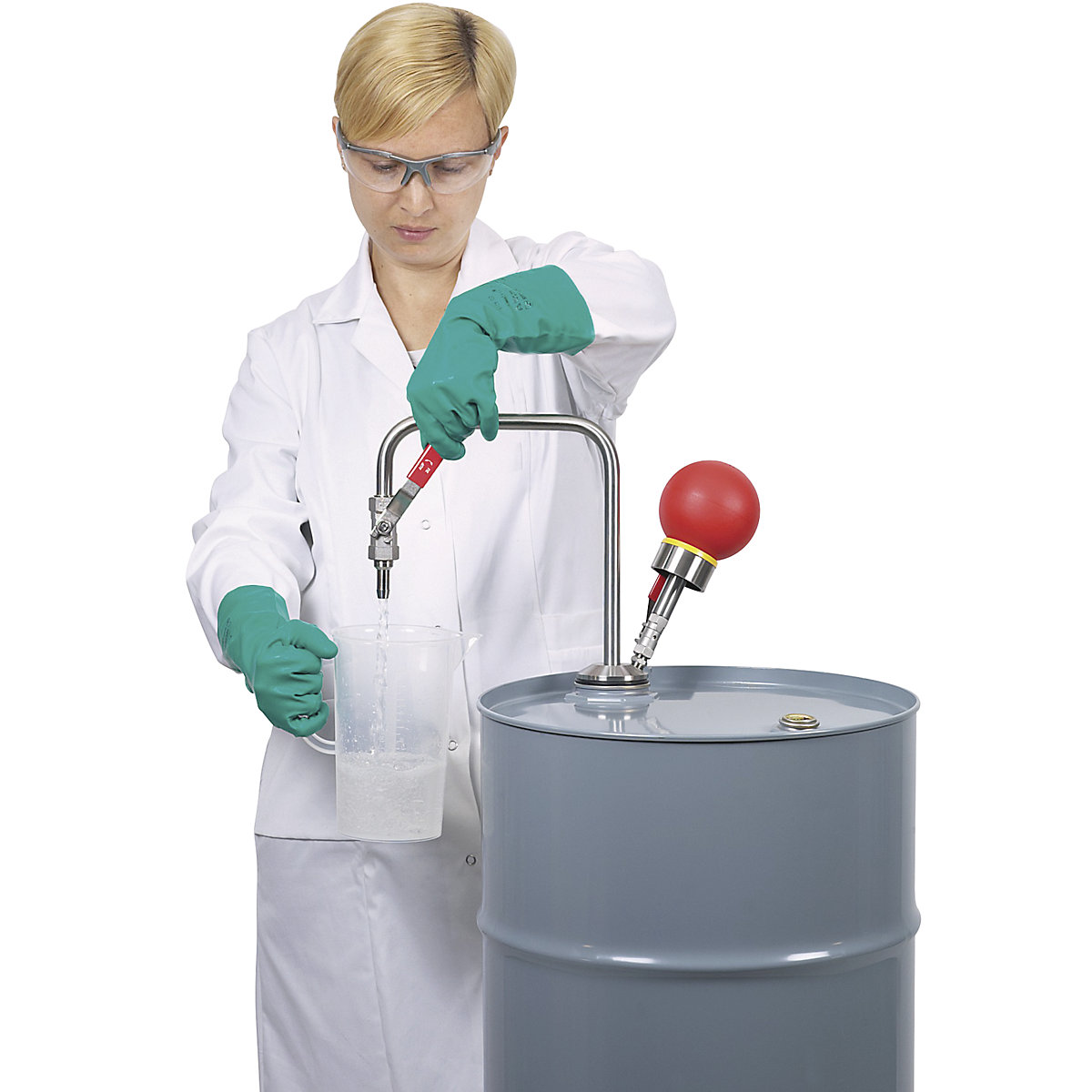 Pompă din inox pentru solvenți, acționată cu mâna (Imagine produs 16)