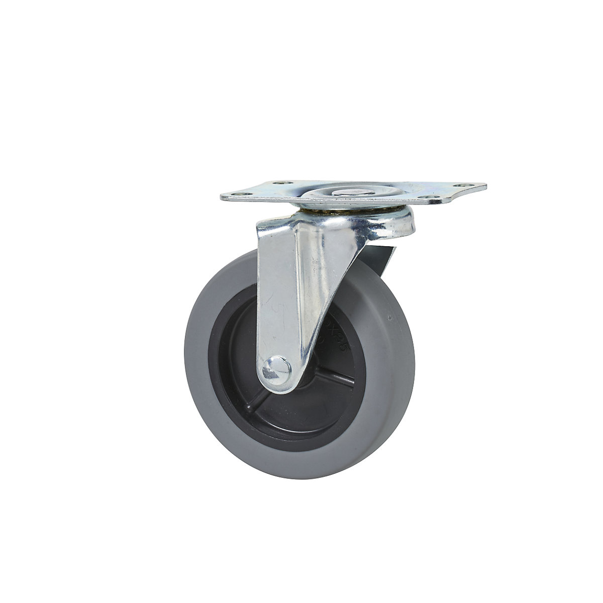 Roulette pivotante pour chariot plate-forme en aluminium