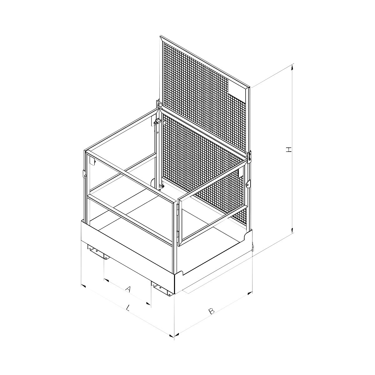 Nacelle de travail, démontable – Eichinger (Illustration du produit 3)-2