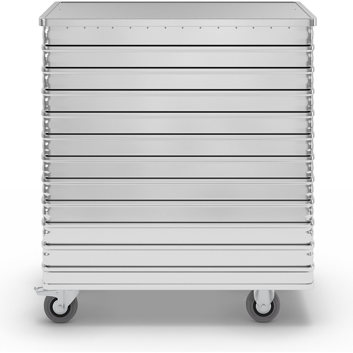 Chariot-caisse en aluminium à panneau latéral rabattable – Gmöhling (Illustration du produit 2)-1