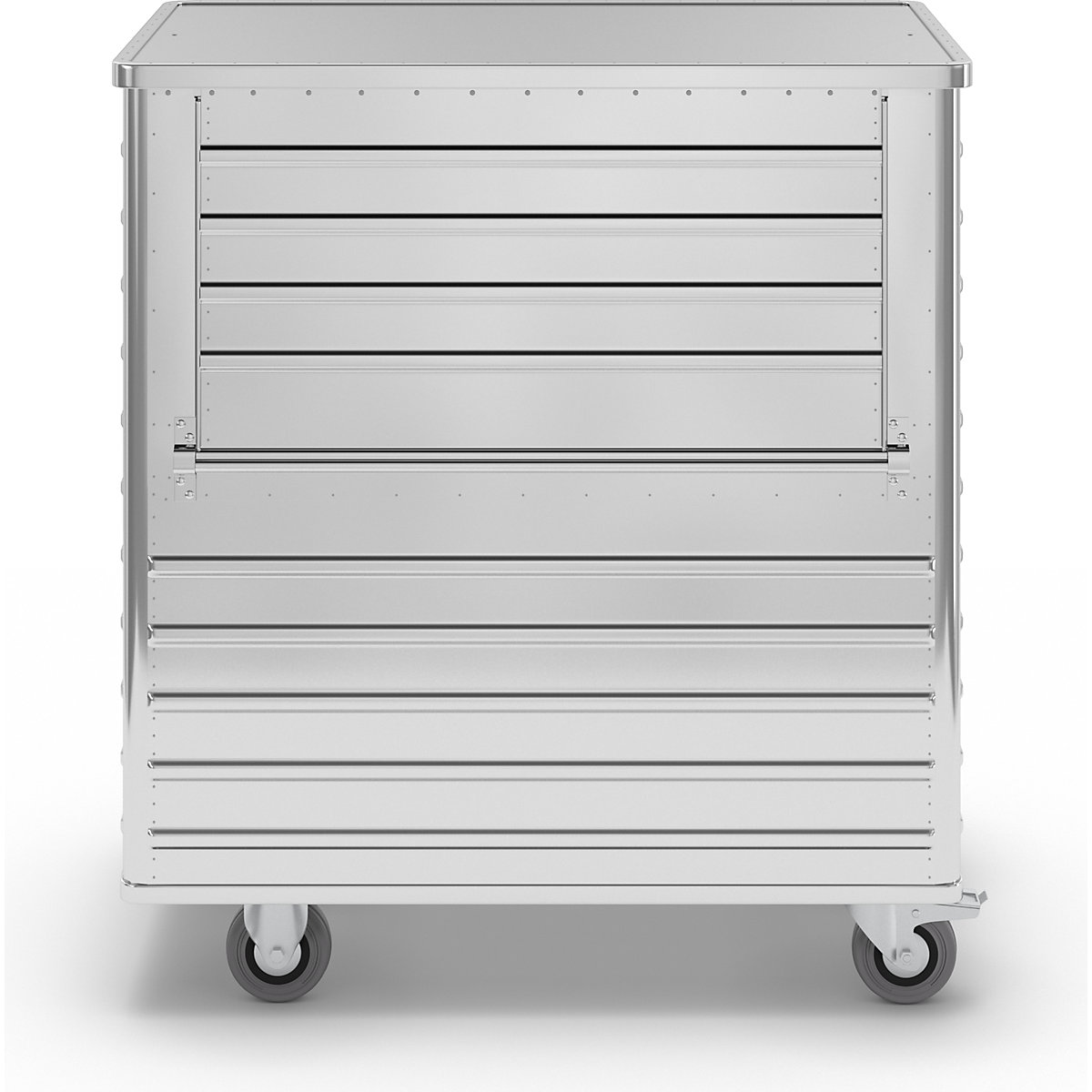 Chariot-caisse en aluminium à panneau latéral rabattable – Gmöhling (Illustration du produit 3)-2