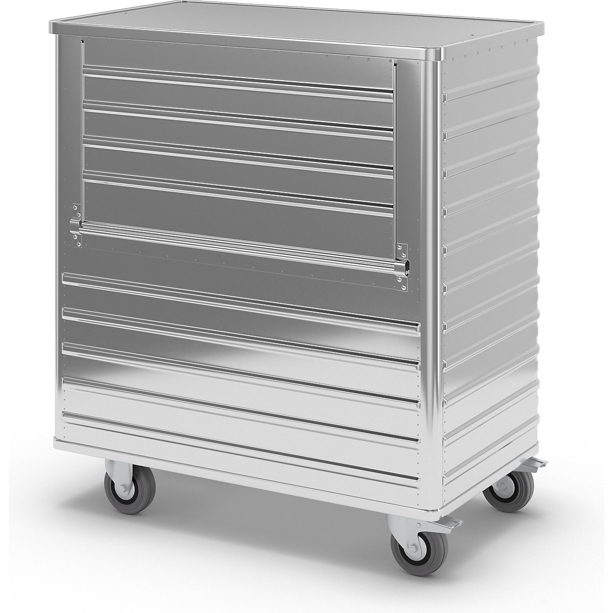 Chariot-caisse en aluminium à panneau latéral rabattable – Gmöhling (Illustration du produit 4)-3