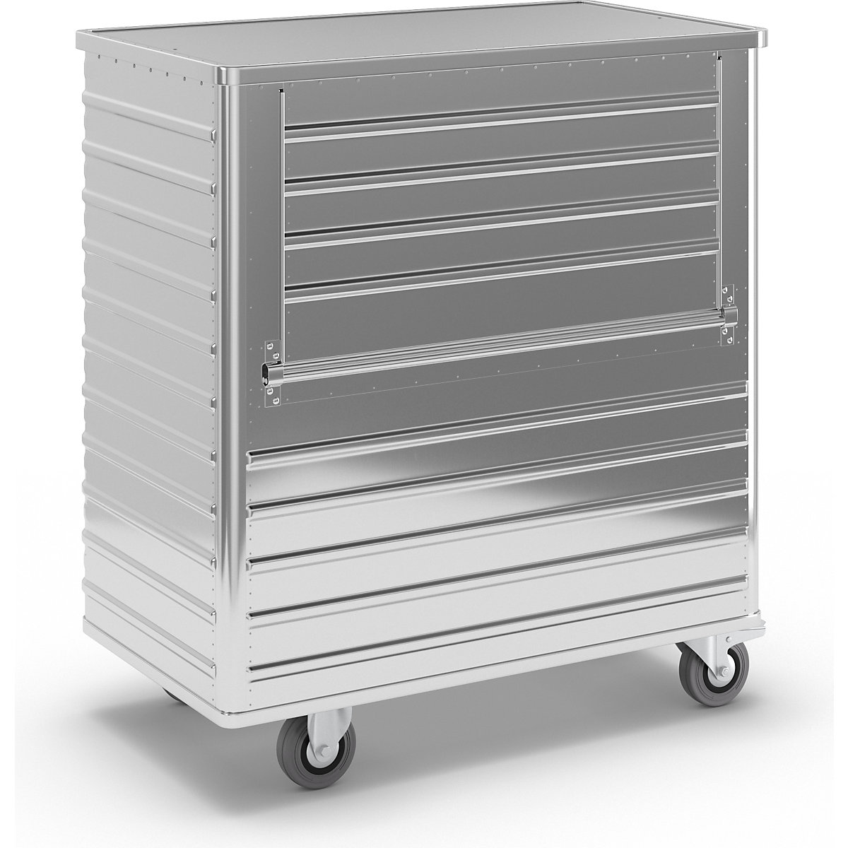 Chariot-caisse en aluminium à panneau latéral rabattable – Gmöhling