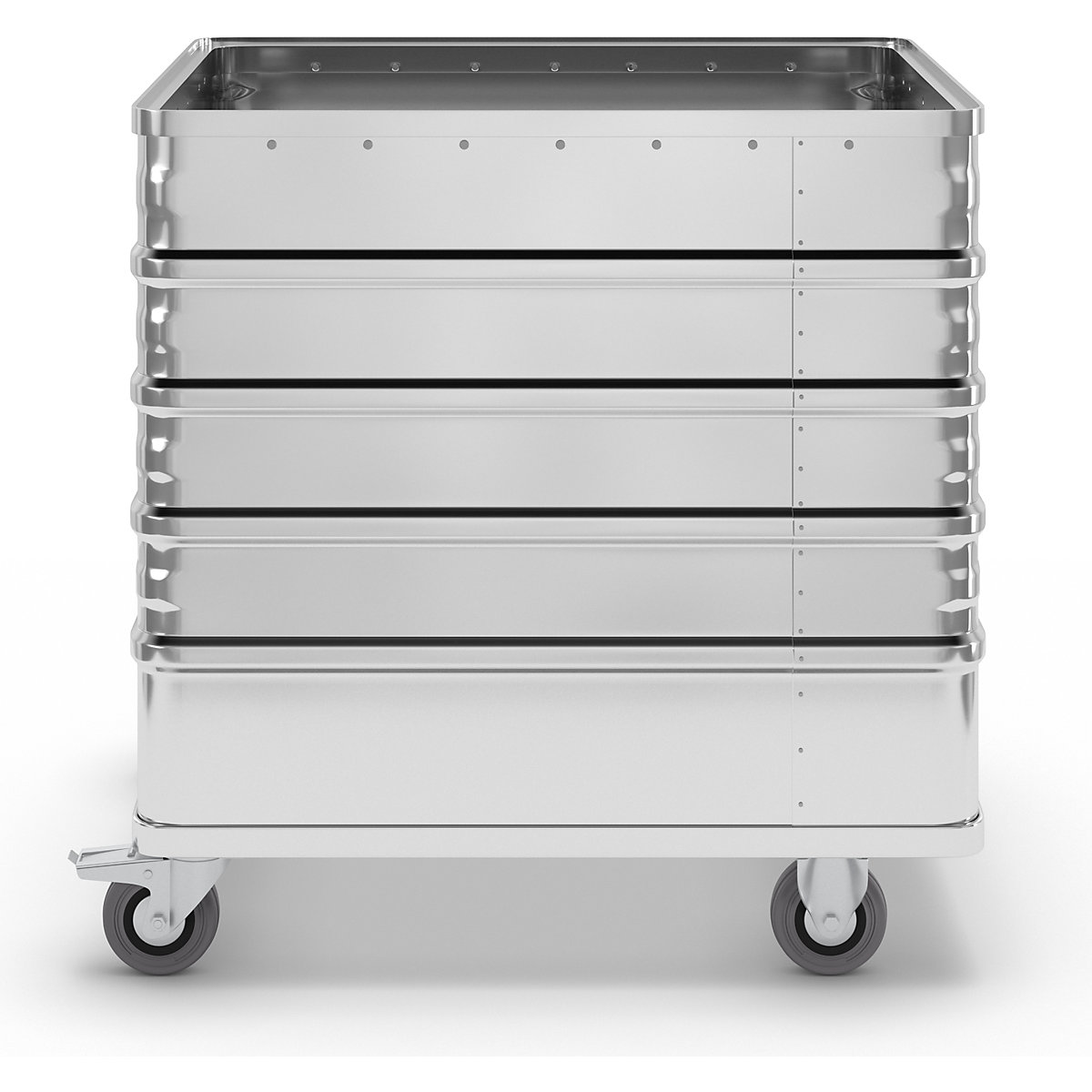 Chariot-caisse en aluminium, à panneaux pleins – Gmöhling (Illustration du produit 2)-1