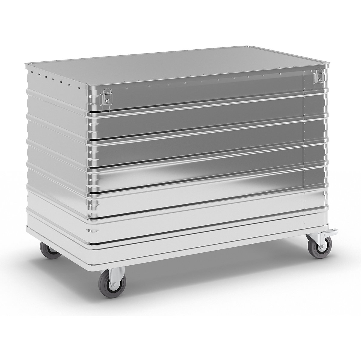Chariot-caisse en aluminium, à panneaux pleins – Gmöhling
