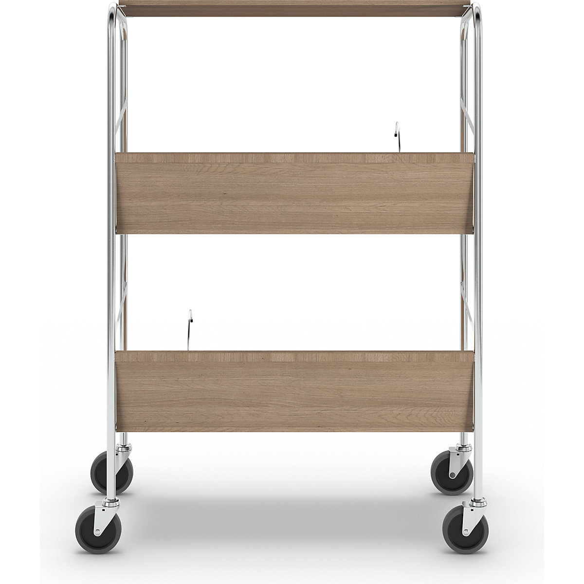 Chariot de bureau chromé avec tablettes – HelgeNyberg (Illustration du produit 4)-3