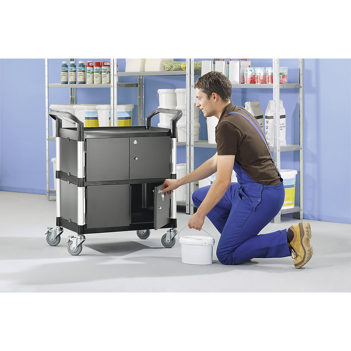 Chariot multi-usages à panneaux métalliques (Illustration du produit 2)-1