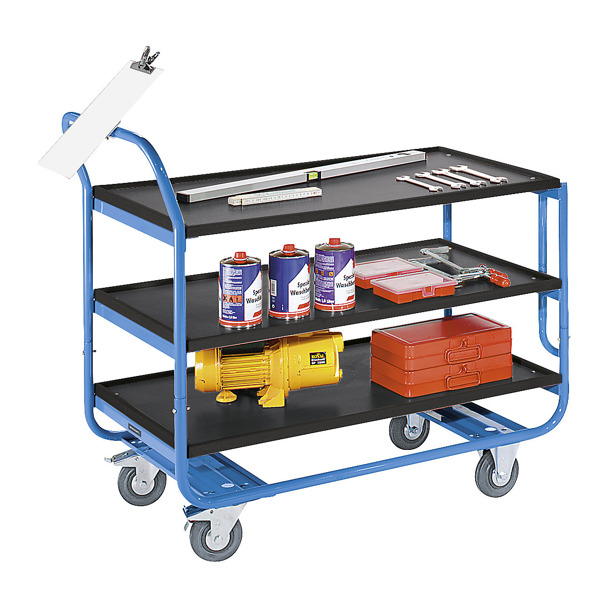 Chariot à plateaux, force 150 kg – eurokraft pro (Illustration du produit 2)-1