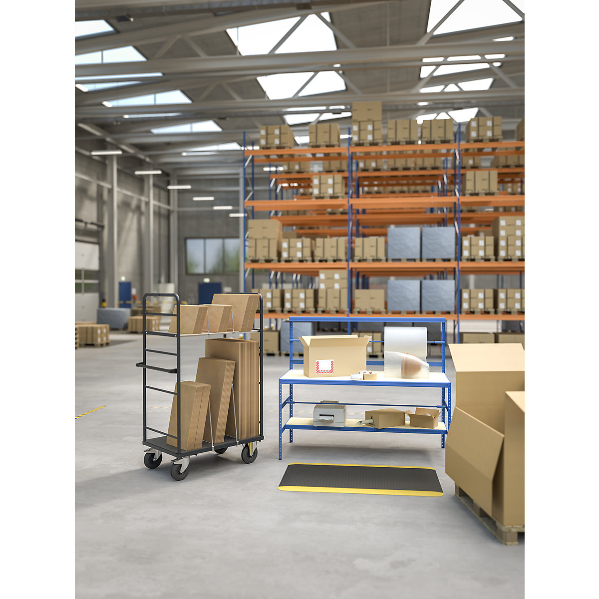 Chariot pour cartons – eurokraft pro (Illustration du produit 4)-3