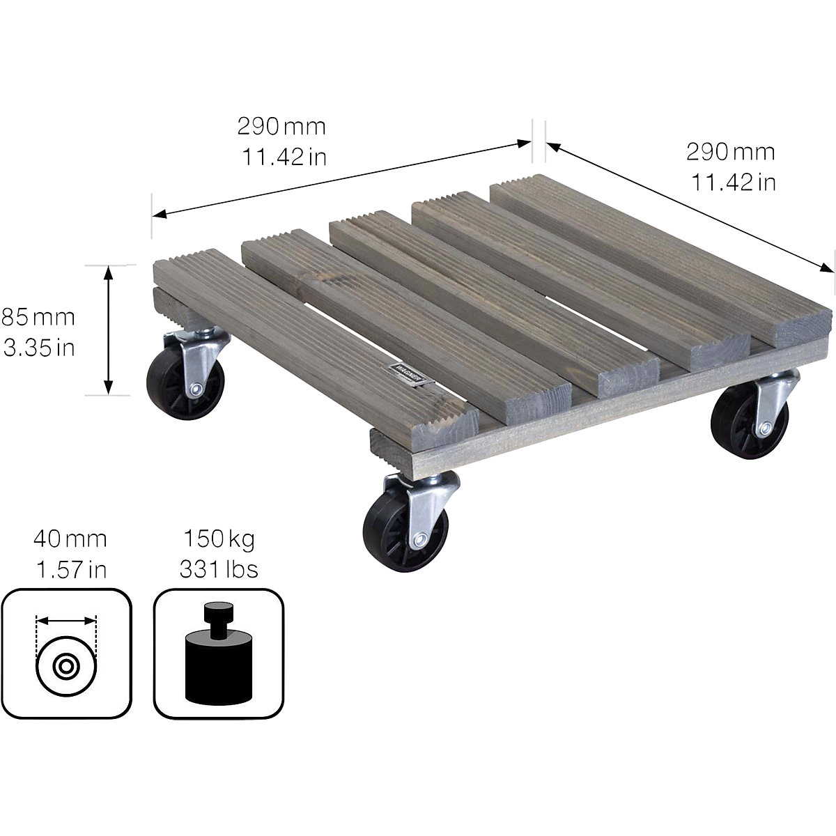 Plateau roulant pour plantes VINTAGE – Wagner (Illustration du produit 2)-1