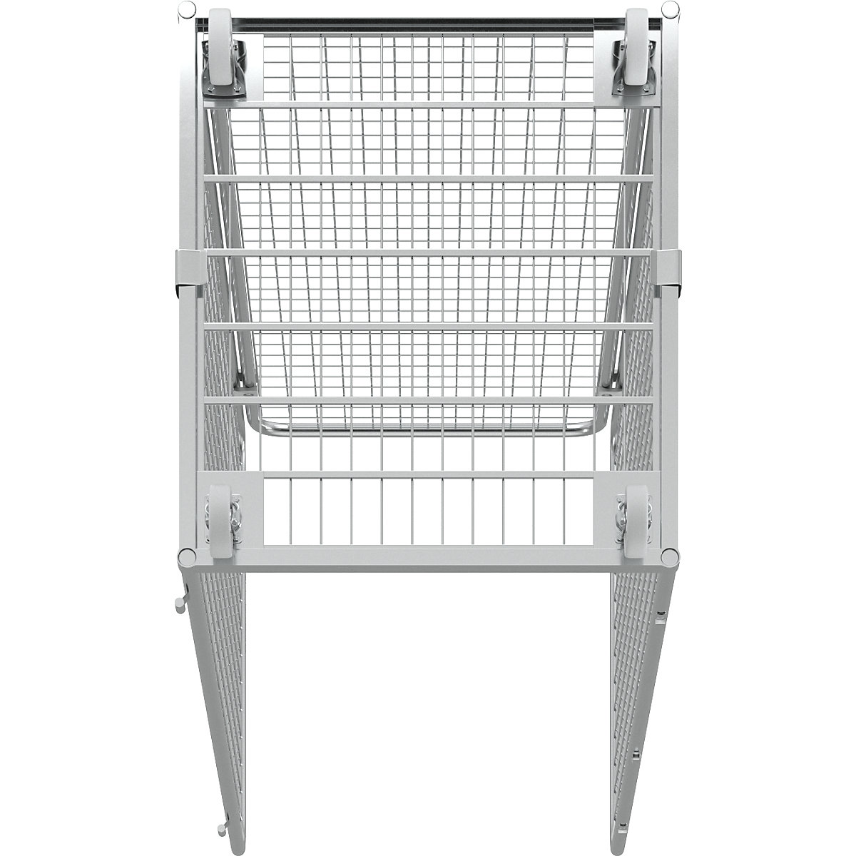 Roll-conteneur grillagé avec socle roulant en acier (Illustration du produit 6)-5