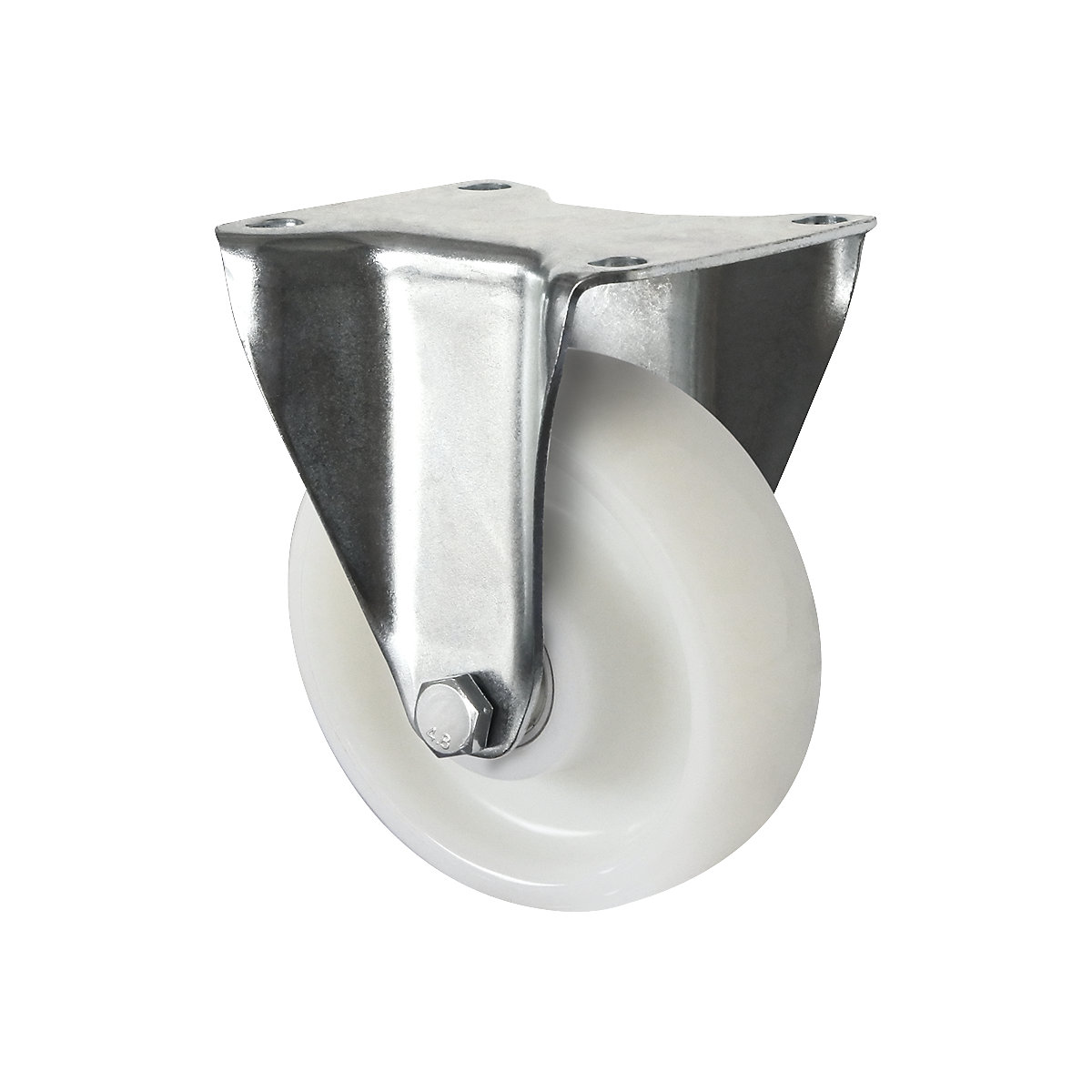 Roue polyamide, chape en tôle d'acier