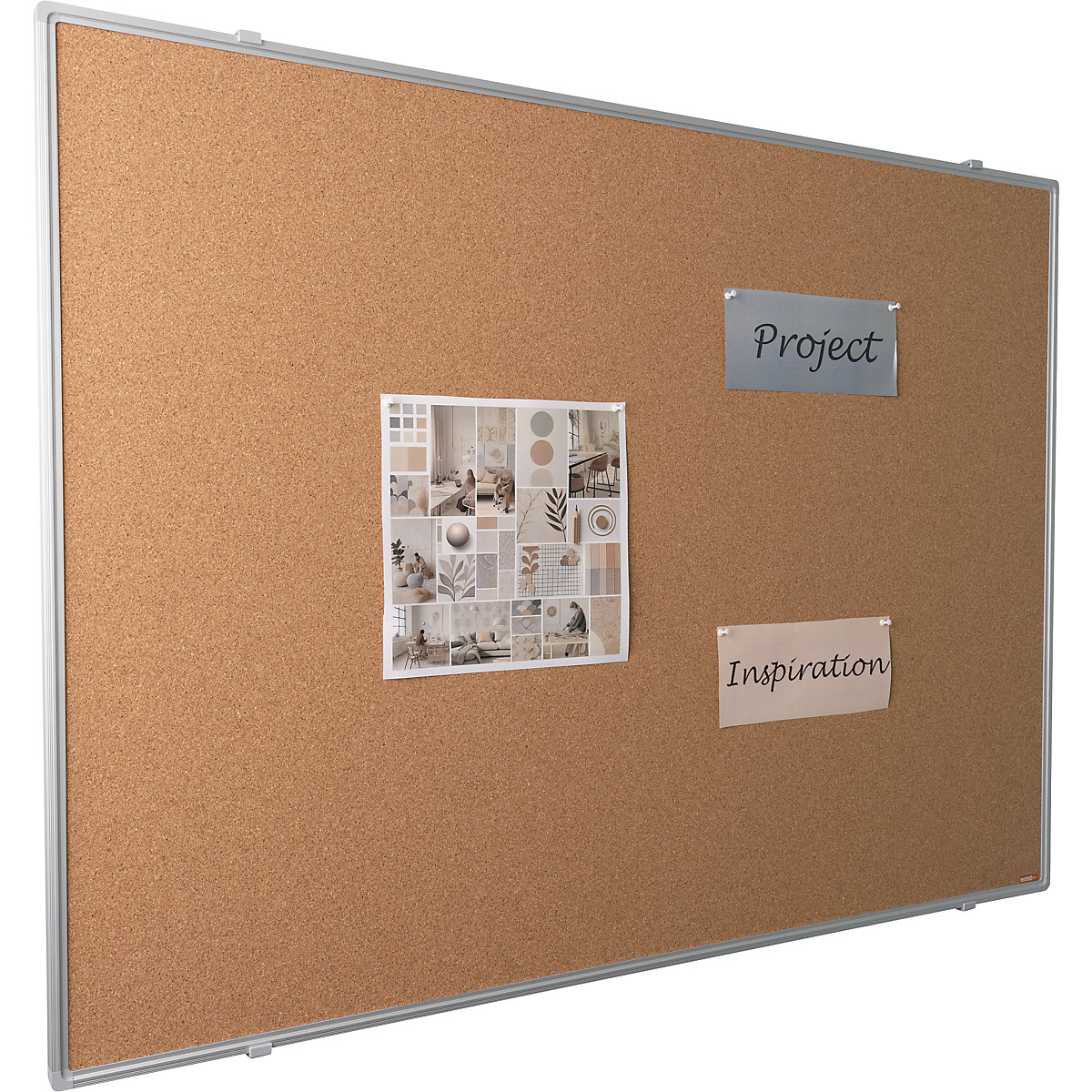 Tableau à épingler, cadre en aluminium anodisé – eurokraft basic (Illustration du produit 3)-2