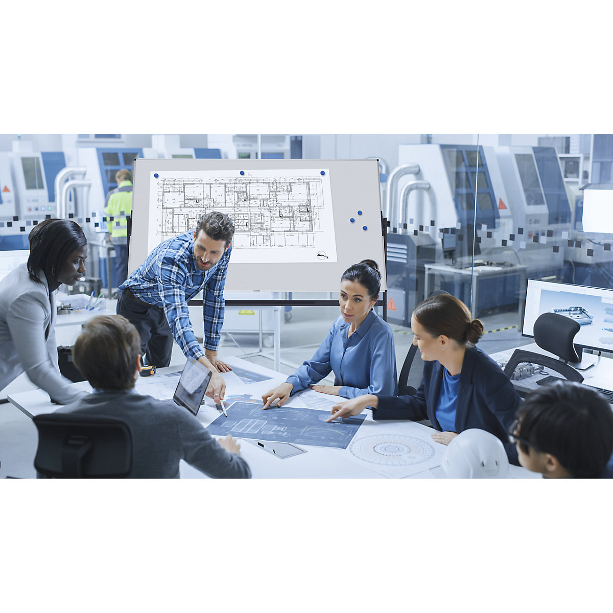 Tableau blanc UNITE, pivotant – Legamaster (Illustration du produit 2)-1