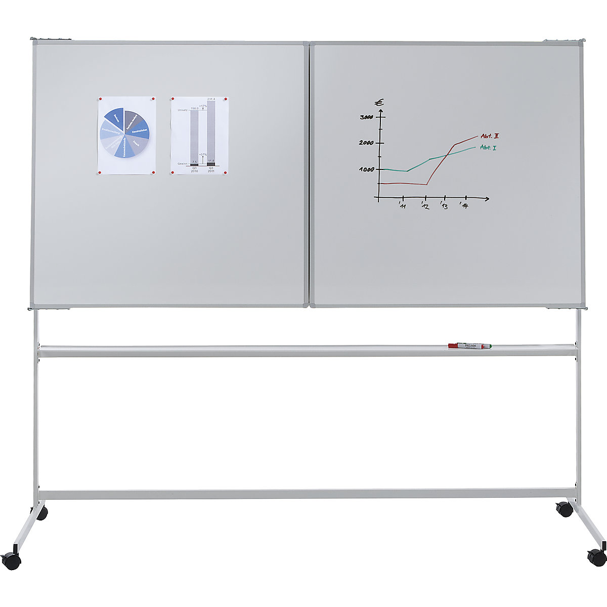 Tableau pliable mobile – eurokraft pro (Illustration du produit 3)-2