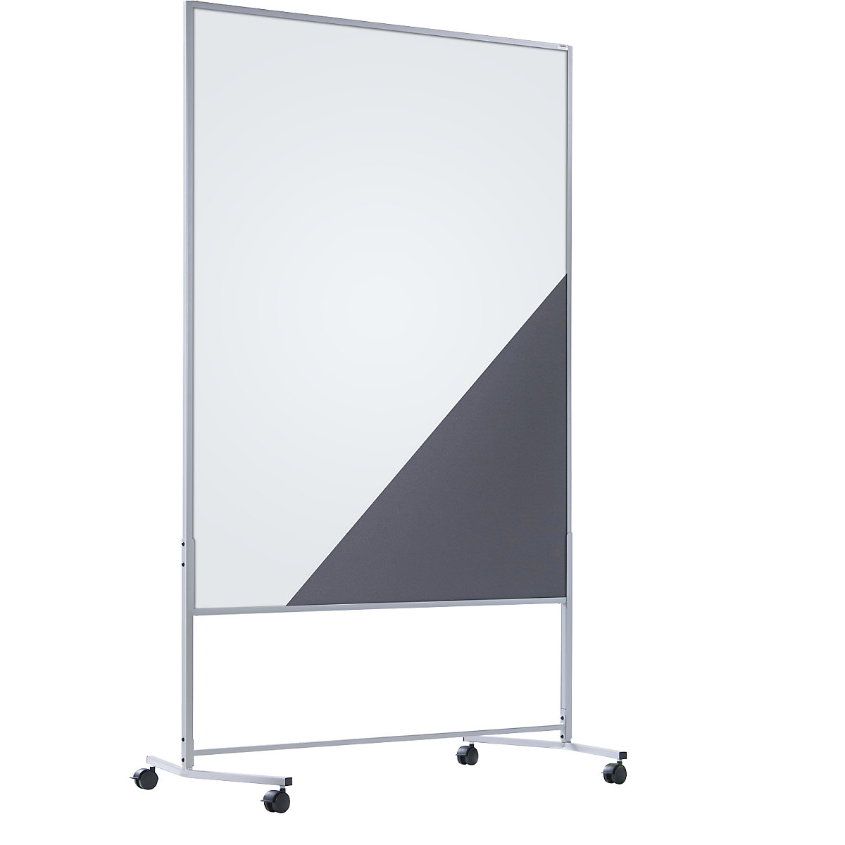 Tableau de conférence mobile – eurokraft basic, habillage tissu / tableau blanc, l x h 1200 x 1500 mm, gris-8