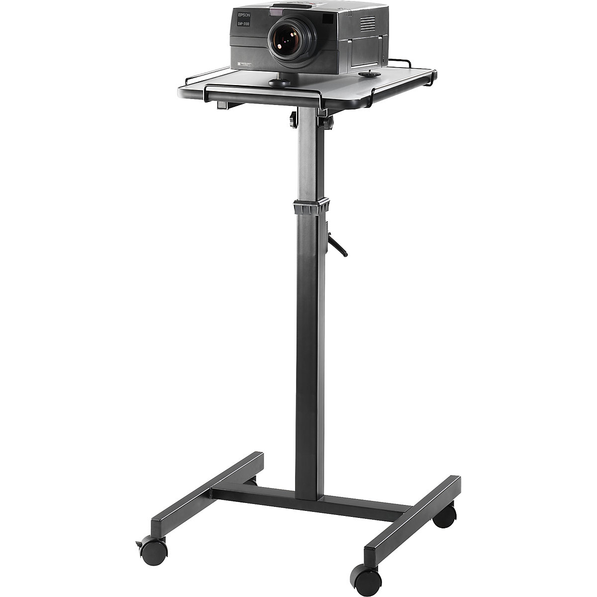 Table Vidéoprojecteur et Ordinateur Portable - Support Projecteur Robuste  (2 Étagères; max. 10kg chacune) - Ajustable en Hauteur - Chariot