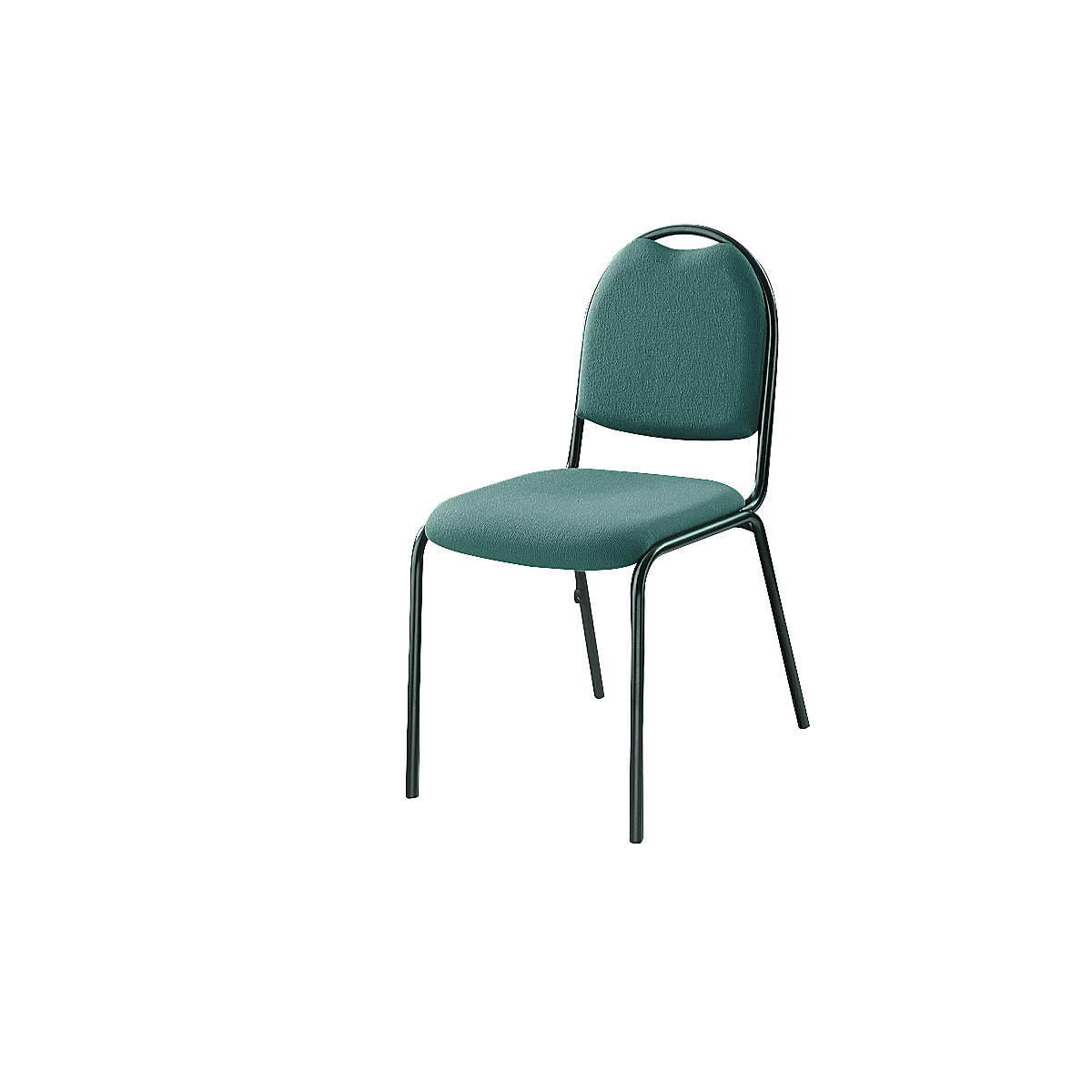 Krzesło do pomieszczeń konferencyjnych – eurokraft pro, szkielet czarny, obicie zielone-5