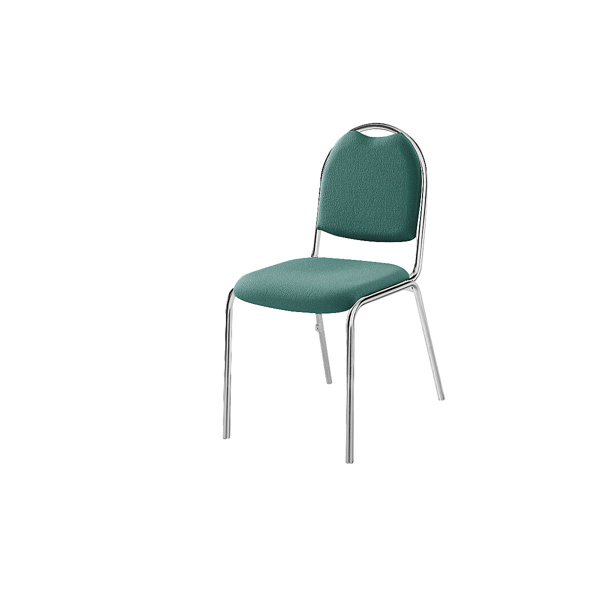 Krzesło do pomieszczeń konferencyjnych – eurokraft pro, szkielet chromowany, obicie zielone-6