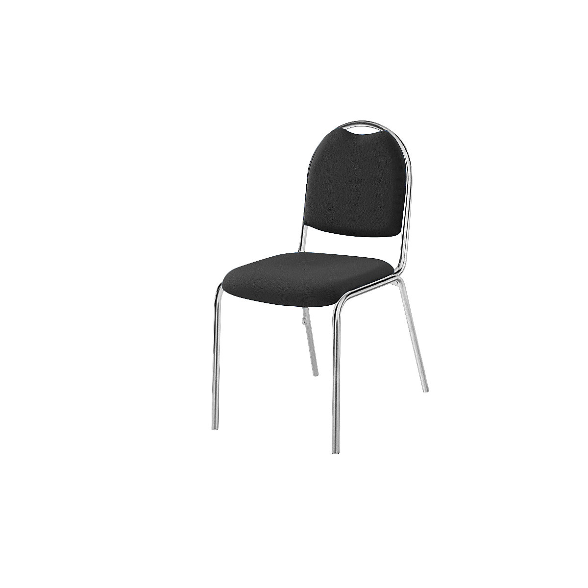 Krzesło do pomieszczeń konferencyjnych – eurokraft pro, szkielet chromowany, obicie ciemnoszare-5