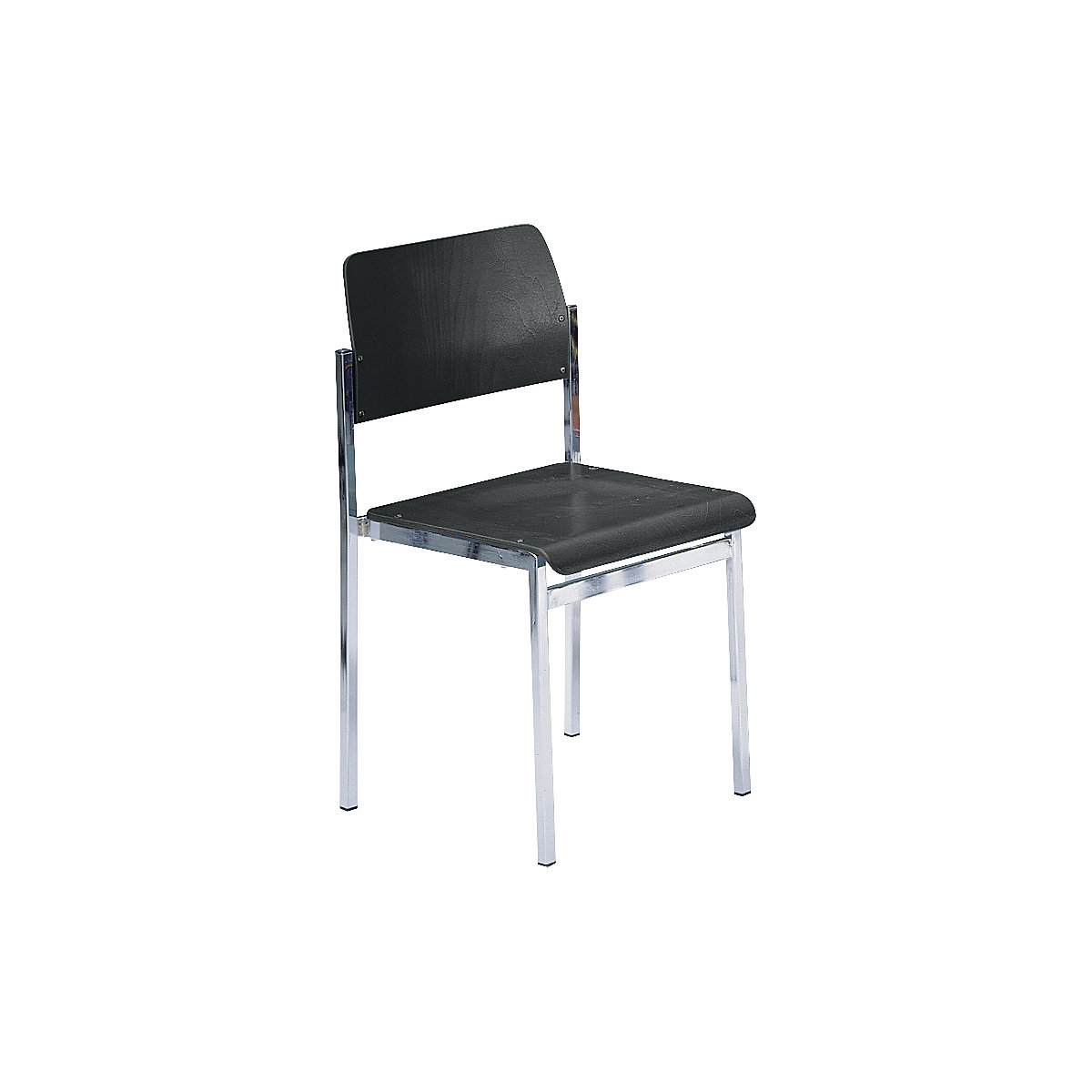 Krzesło do ustawiania w stos SUSAN, szkielet chromowany, opak. 4 szt., drewno antracytowe-3