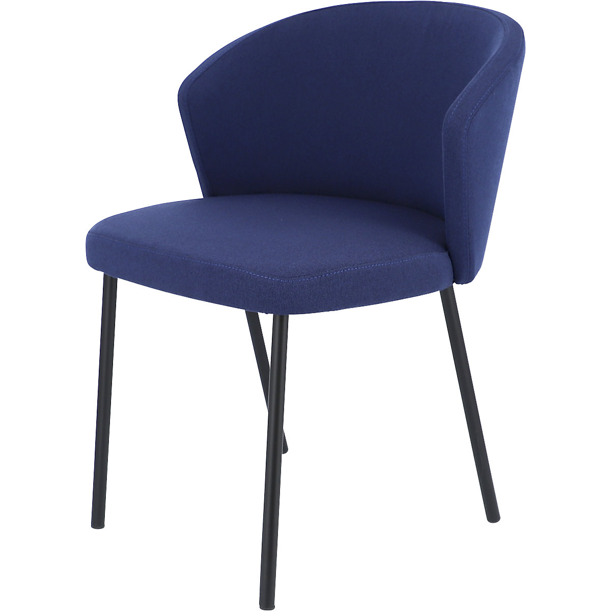 Krzesło uniwersalne MILA, szkielet z rurki stalowej, czarny, niebieskie-9