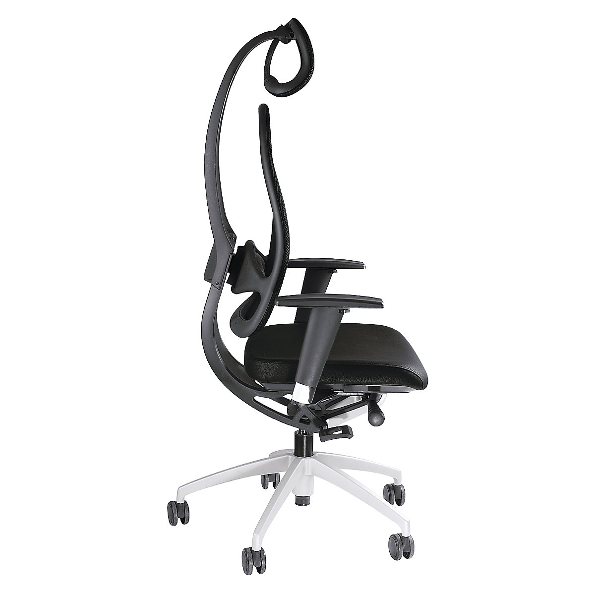 Efektowne obrotowe krzesło biurowe, z zagłówkiem i oparciem siatkowym – Topstar (Zdjęcie produktu 3)-2