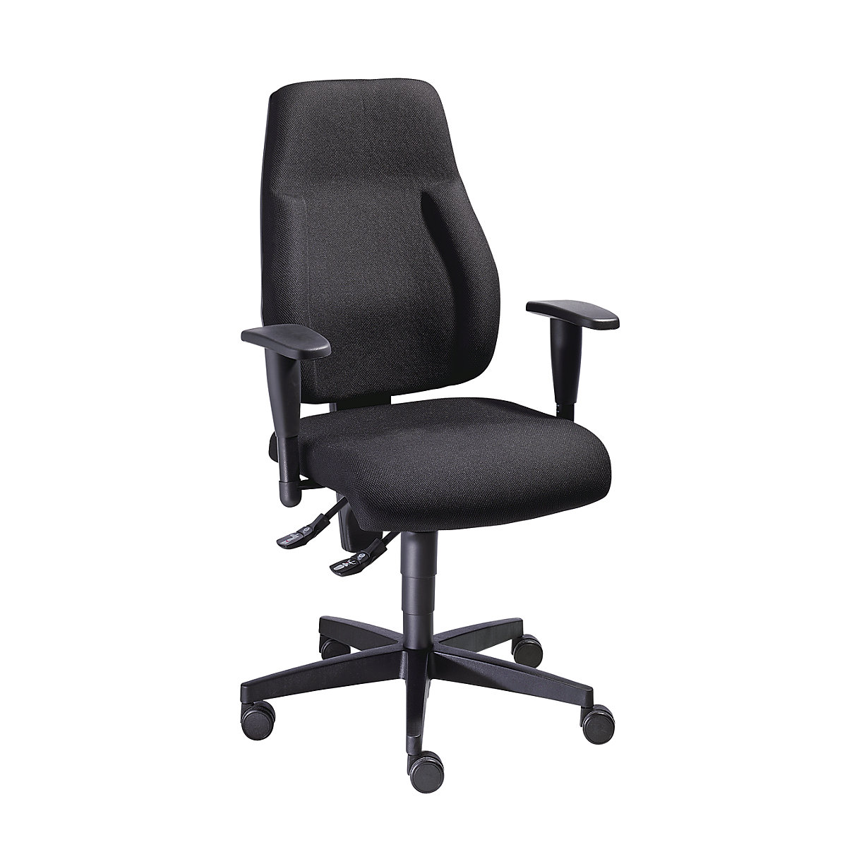 Krzesło obrotowe dla operatora LADY SITNESS – Topstar, mechanizm stałego kontaktu, do wys. oparcia 580 mm, czarne-5