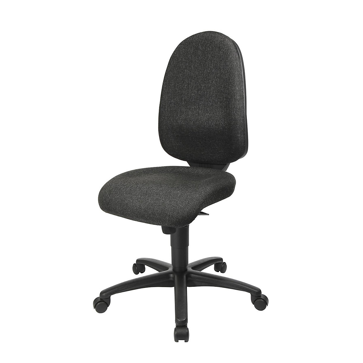 Krzesło obrotowe z podporą lędźwi, mechanizm synchroniczny, siedzisko z podporą lędźwi – Topstar, wys. oparcia 550 mm, obicie antracytowe-16