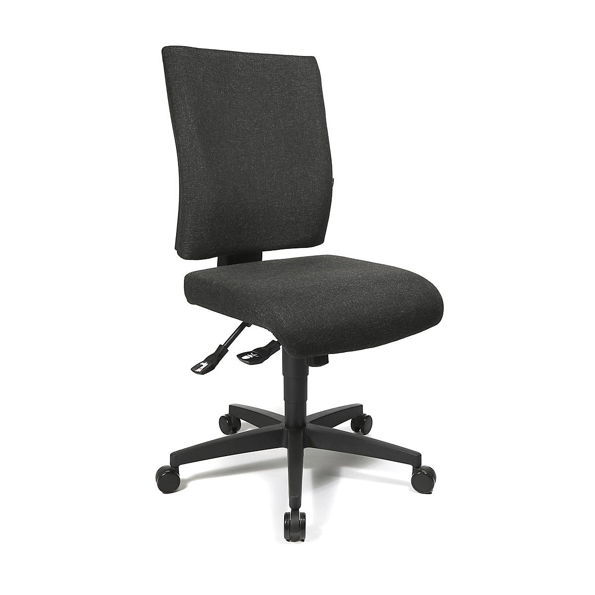 Obrotowe krzesło biurowe COMFORT – Topstar, oparcie z regulacją wysokości, obicie antracytowe-27