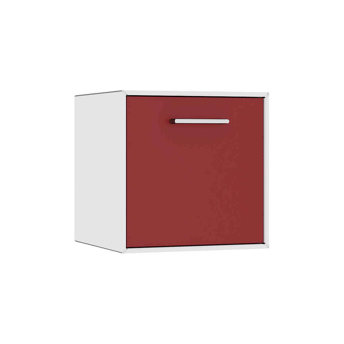 Moduł pojedynczy, do zawieszenia – mauser, 1 szuflada, szer. 385 mm, biały / rubinowo-czerwony-3