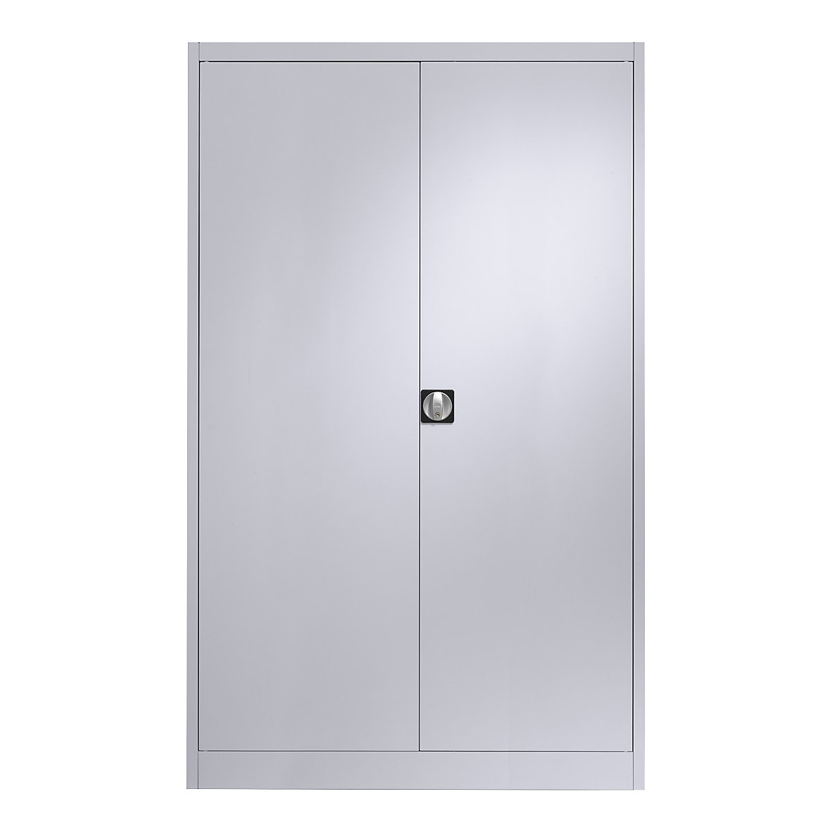Szafa stalowa z drzwiami skrzydłowymi – mauser, 4 półki, szer. 1200 mm, biały aluminium, gł. zewn. 420 mm