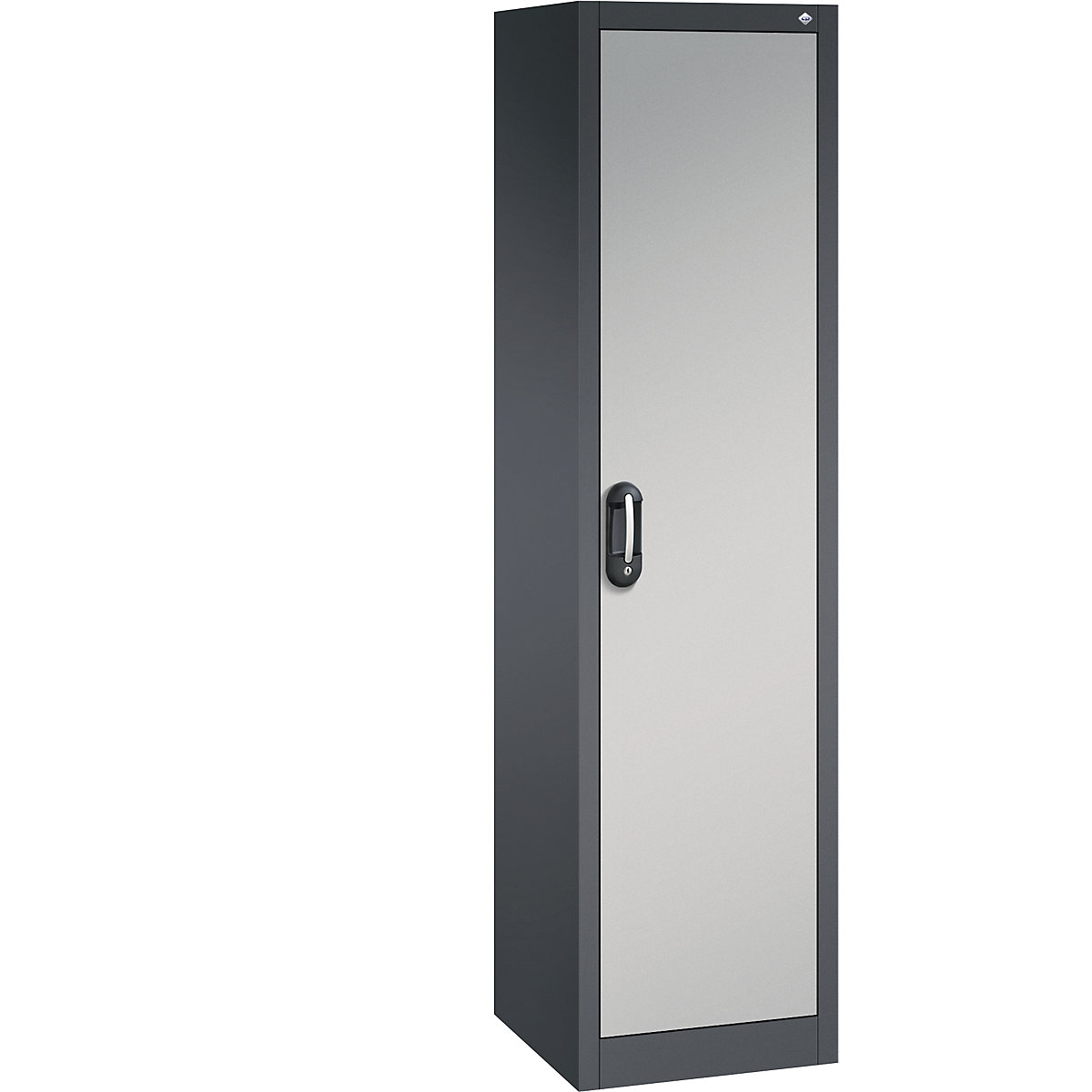 Szafa uniwersalna ACURADO – C+P, szer. x głęb. 500 x 500 mm, czarno-szary / biały aluminium