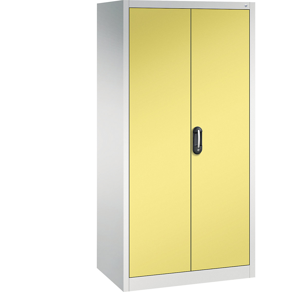 Szafa uniwersalna ACURADO – C+P, szer. x głęb. 930 x 600 mm, jasnoszary / żółty siarkowy