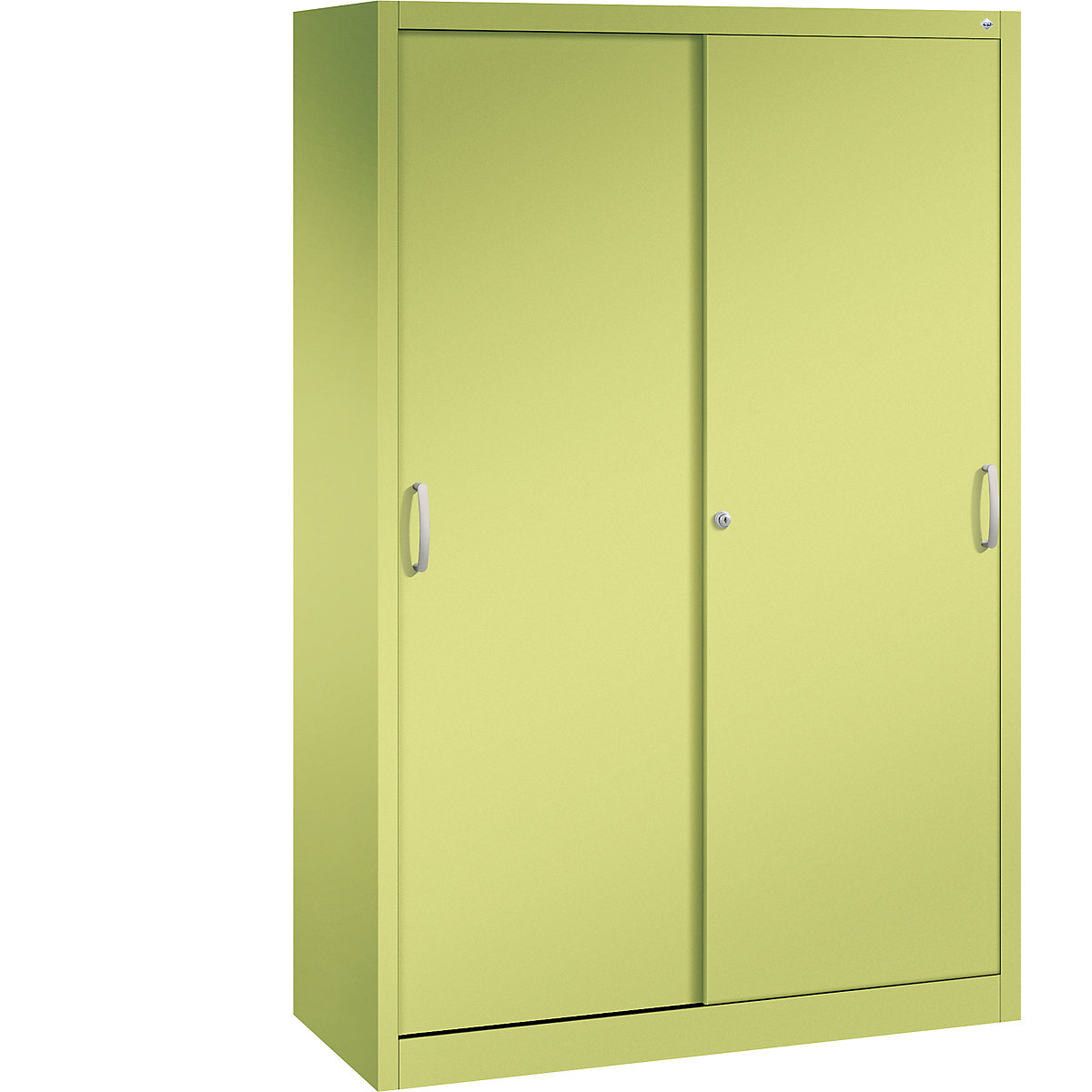 Szafa z przesuwnymi drzwiami ACURADO – C+P, 6 drążków wahadłowych, wys. x szer. x głęb. 1950 x 1200 x 500 mm, seledynowa