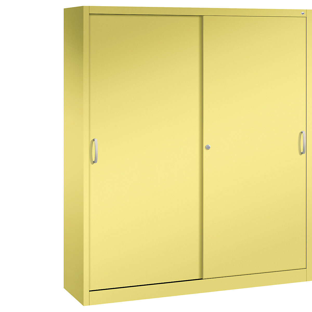 Szafa z przesuwnymi drzwiami ACURADO – C+P, 8 półek, wys. x szer. x głęb. 1950 x 1600 x 400 mm, żółty siarkowy