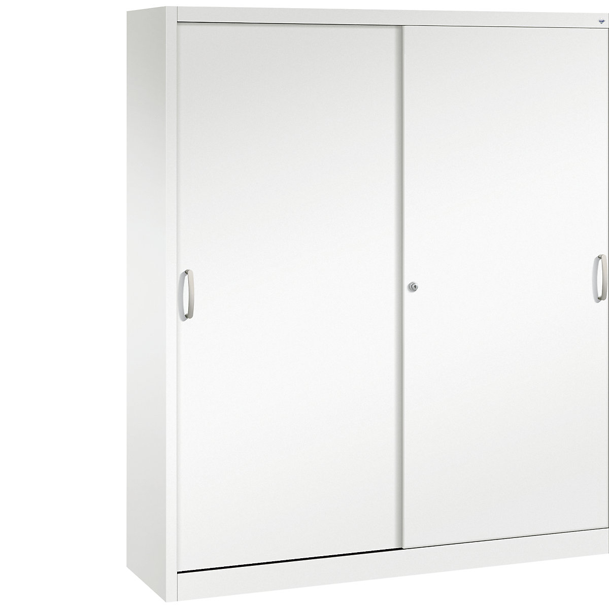 Szafa z przesuwnymi drzwiami ACURADO – C+P, 8 półek, wys. x szer. x głęb. 1950 x 1600 x 400 mm, biały drogowy