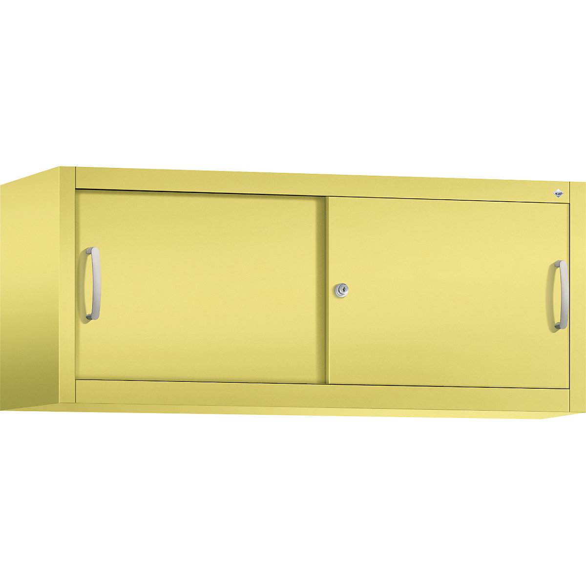 Szafka nakładana z przesuwnymi drzwiami ACURADO – C+P, wys. x szer. x głęb. 500 x 1200 x 400 mm, żółty siarkowy