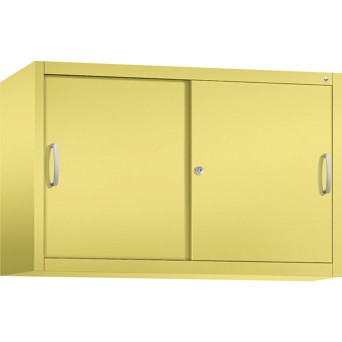 Szafka nakładana z przesuwnymi drzwiami ACURADO – C+P, 1 półka, wys. x szer. x głęb. 790 x 1200 x 400 mm, żółty siarkowy