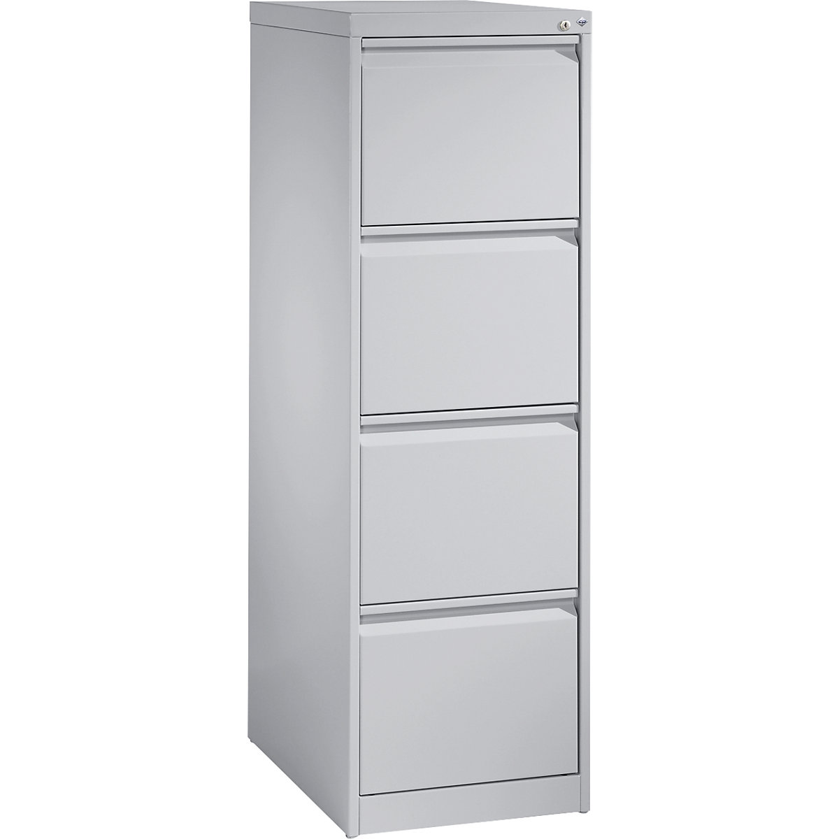 Szafka kartotekowa ACURADO – C+P, jednorzędowa, 4 szuflady, białe aluminium-4