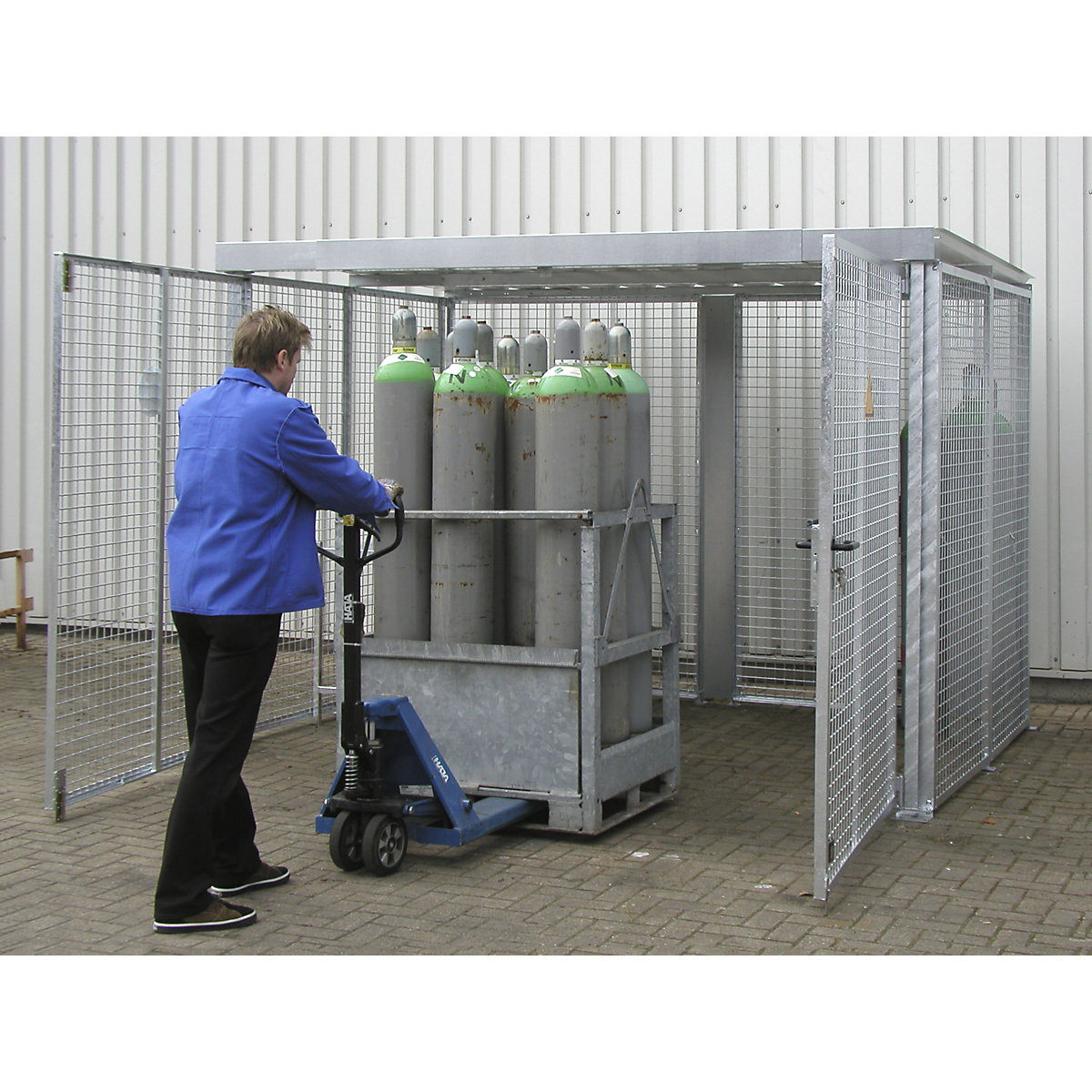 Contenedor de rejilla para bombonas de gas – eurokraft pro (Imagen del producto 3)-2