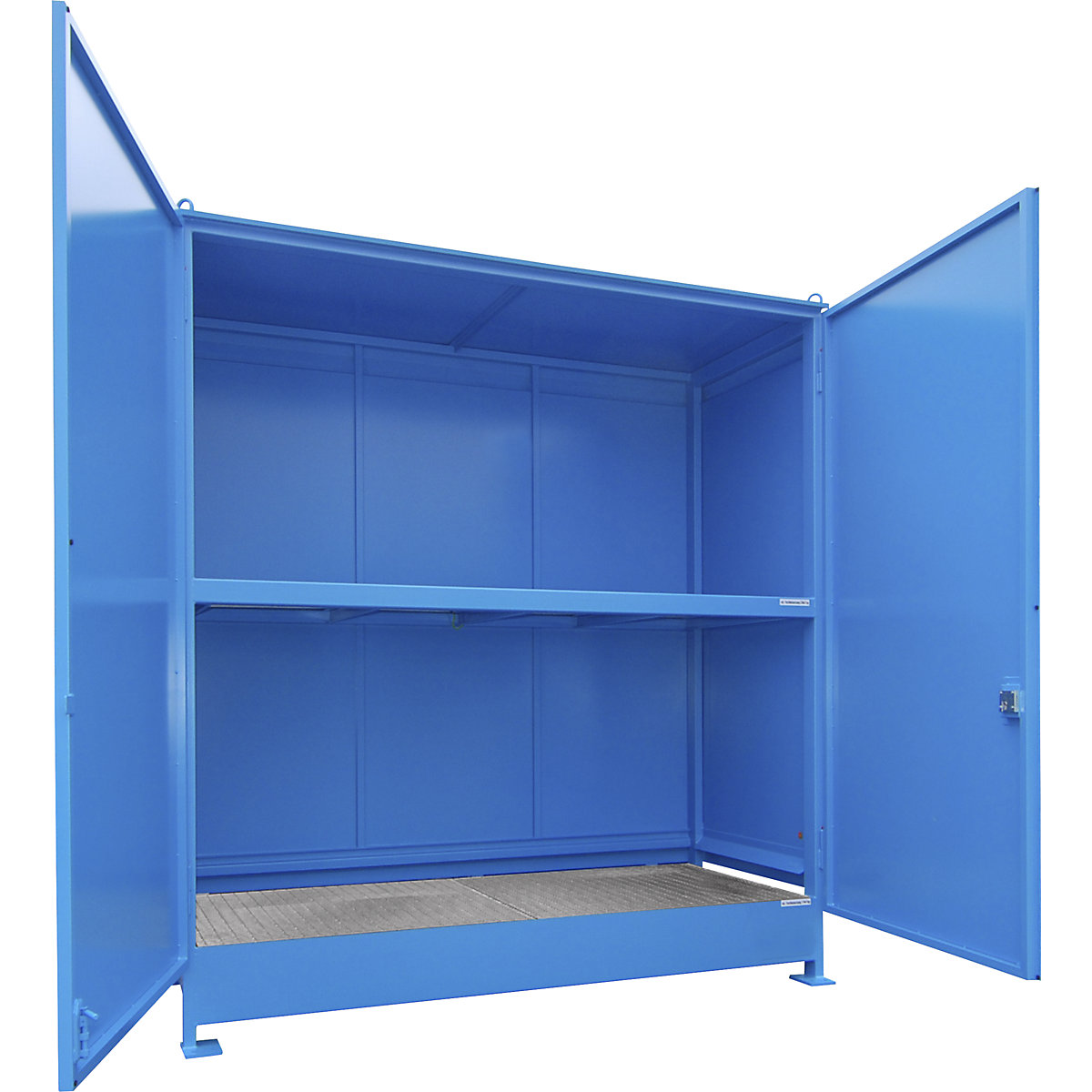 Contenedor con estanterías para sustancias peligrosas – eurokraft pro (Imagen del producto 3)-2